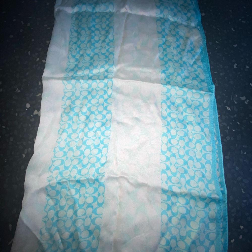 Coach blue and white scarf
